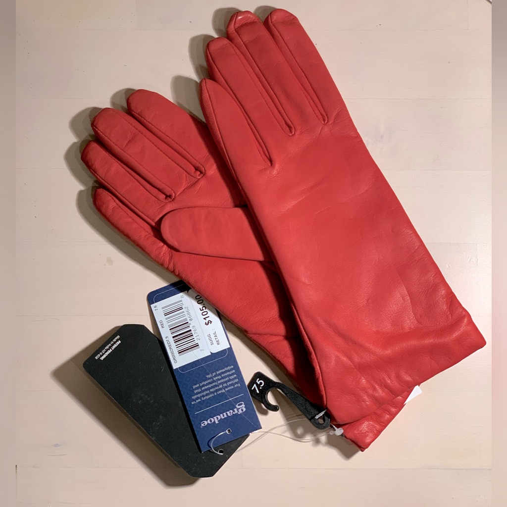 Brand New Red Genuine Leather Gloves